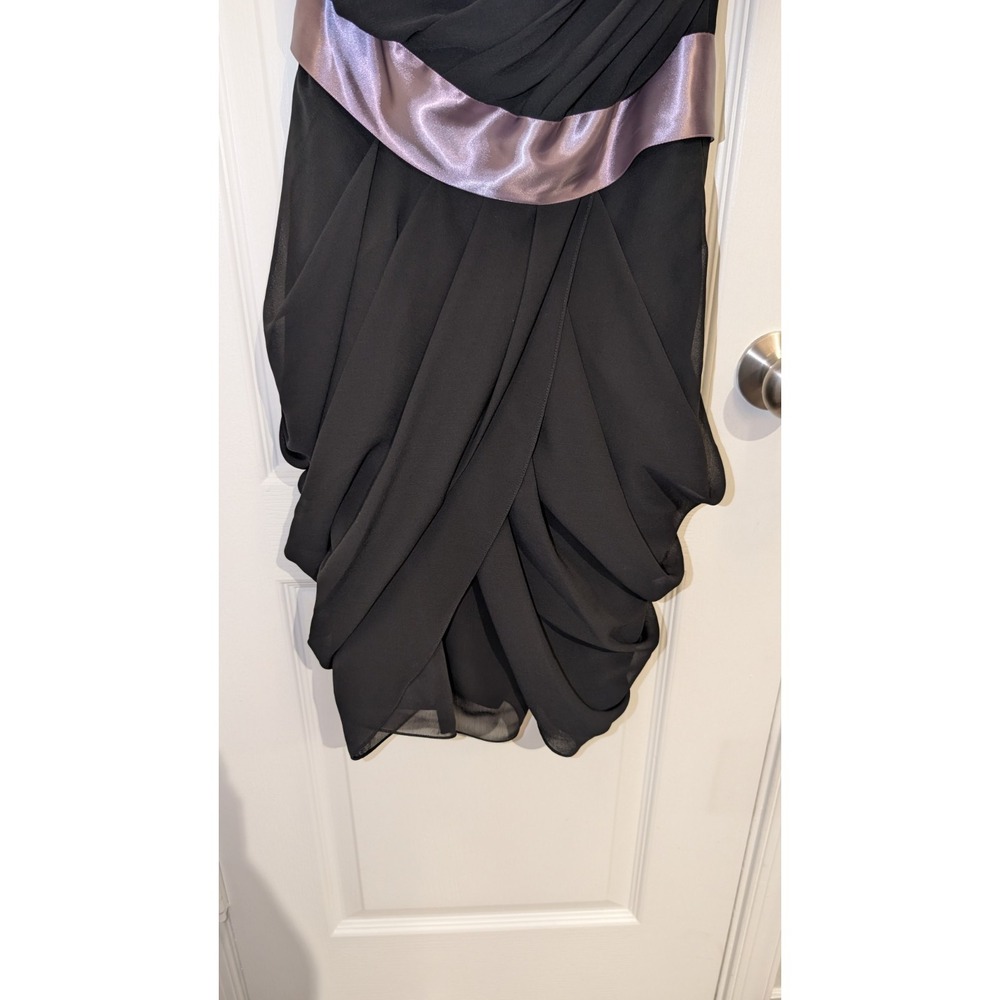 Wtoo Watters & Watters‎ Womens Dress Size 2 Black Sheath Short One Shoulder Y2K - Picture 6 of 6